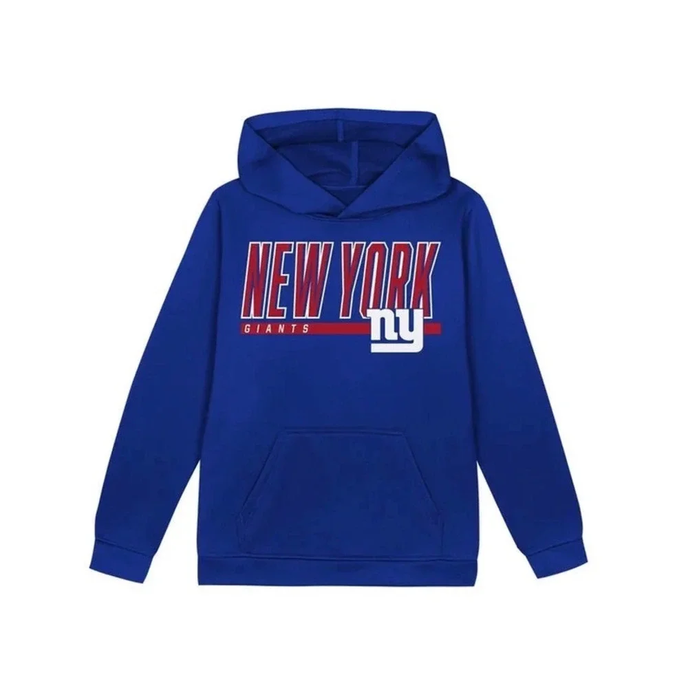 NFL Team Apparel New‎ York Giants Boys XS 4/5 Royal Blue Pullover Hoodie